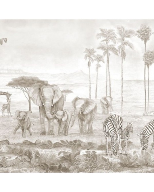 Wallpaper Mural Kenya Sepia