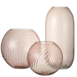 Vase Ridges Pink