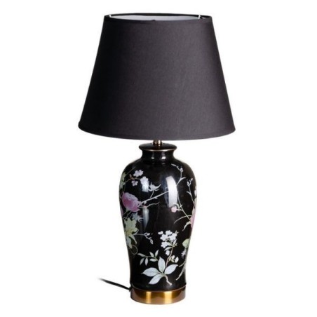 Table Lamp Flowers Black