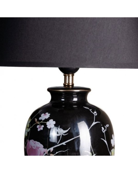Table Lamp Flowers Black