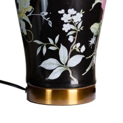 Table Lamp Flowers Black