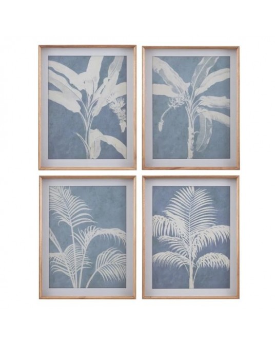 Set 4 Frames Blue Palms