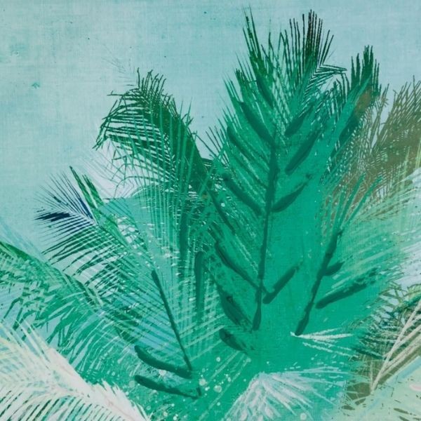 Quadro Tela Palm Turquoise