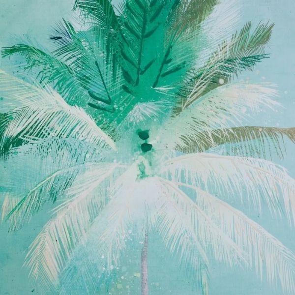 Quadro Tela Palm Turquoise