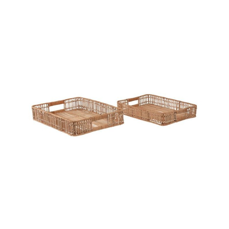 Set 2 Trays Collen Rattan