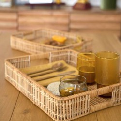 Set 2 Trays Collen Rattan