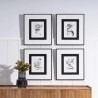 Set 4 Quadros Black Abstract