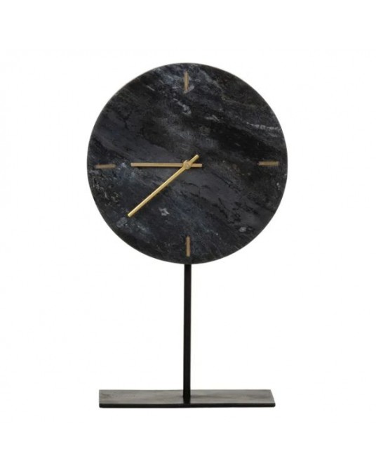 Clock Marble Gold Black