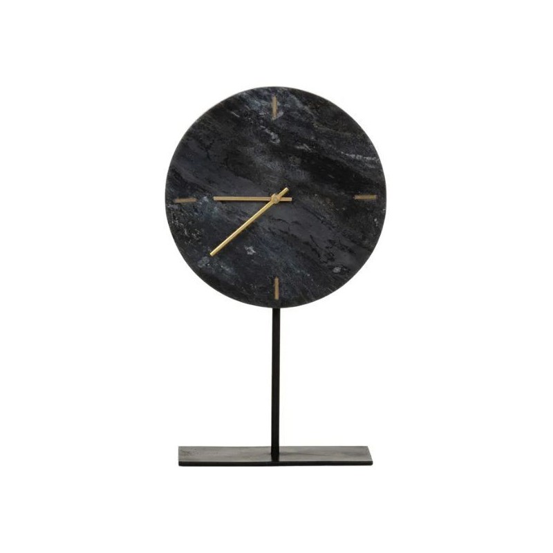 Clock Marble Gold Black