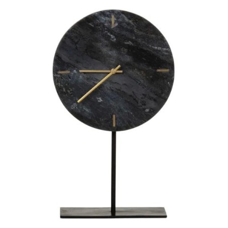 Clock Marble Gold Black