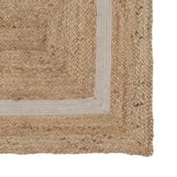 Rug White Border Jute 170x70 cm