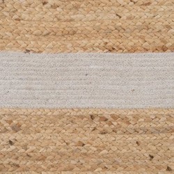 Rug White Border Jute 230x160 cm