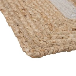 Rug White Border Jute 230x160 cm