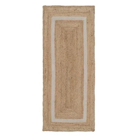 Rug White Border Jute 170x70 cm