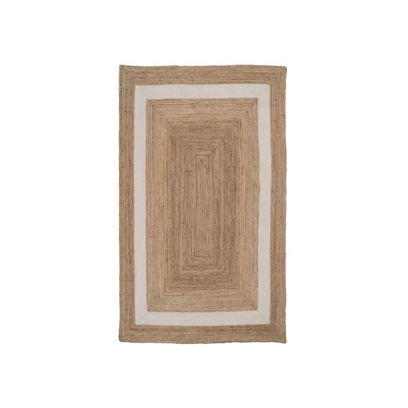 Rug White Border Jute 290x200 cm