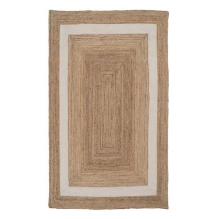 Rug White Border Jute 290x200 cm