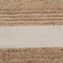 Rug White Border Jute 290x200 cm