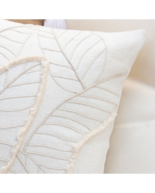 White Leaf Pillow