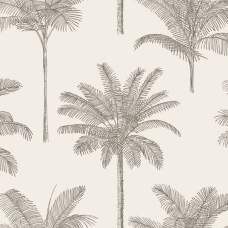 Wallpaper Palm Trees Light Beige