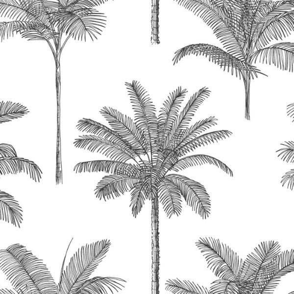 Papel de Parede Palm Trees White