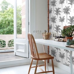 Papel de Parede Palm Trees White