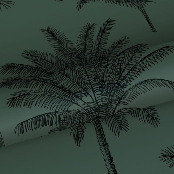 Papel de Parede Palm Trees Dark Green