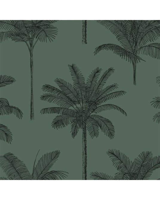 Wallpaper Palm Trees Dark Green
