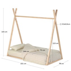 Tipi Wood Bed