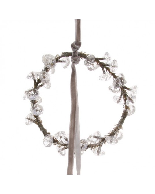 Crown 9cm wire beige ribbon