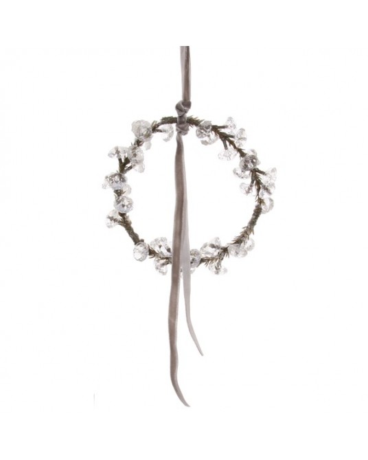 Crown 9cm wire beige ribbon