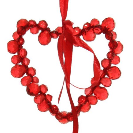 heart wire Red Ribbon 9 cm