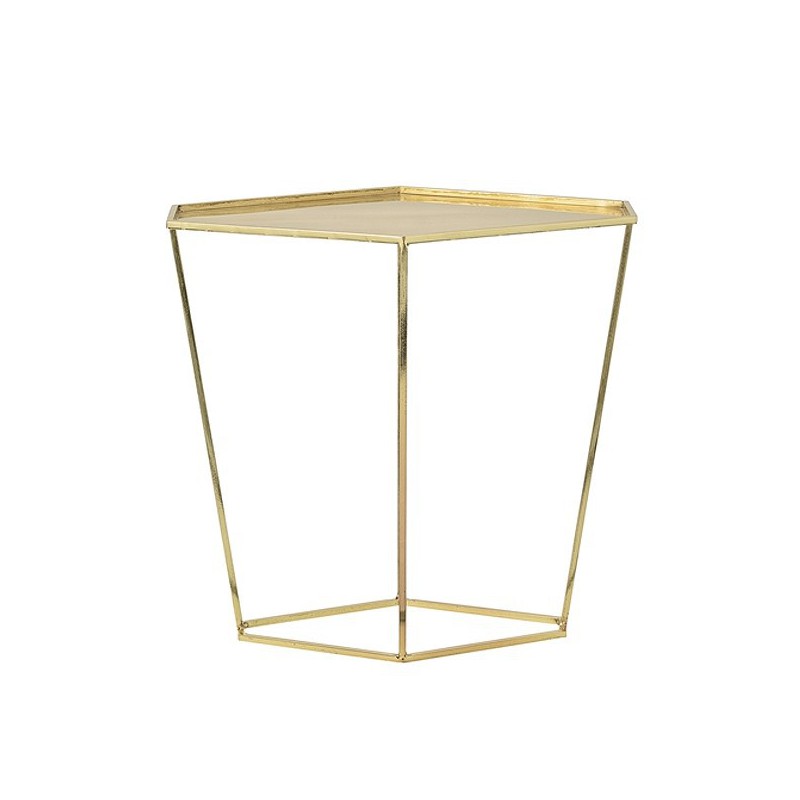 Pedestal Cube Tall Gold