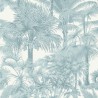 Papel de Parede Palm Botanical Spa Blue