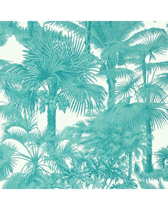 Papel de Parede Palm Botanical Turquoise