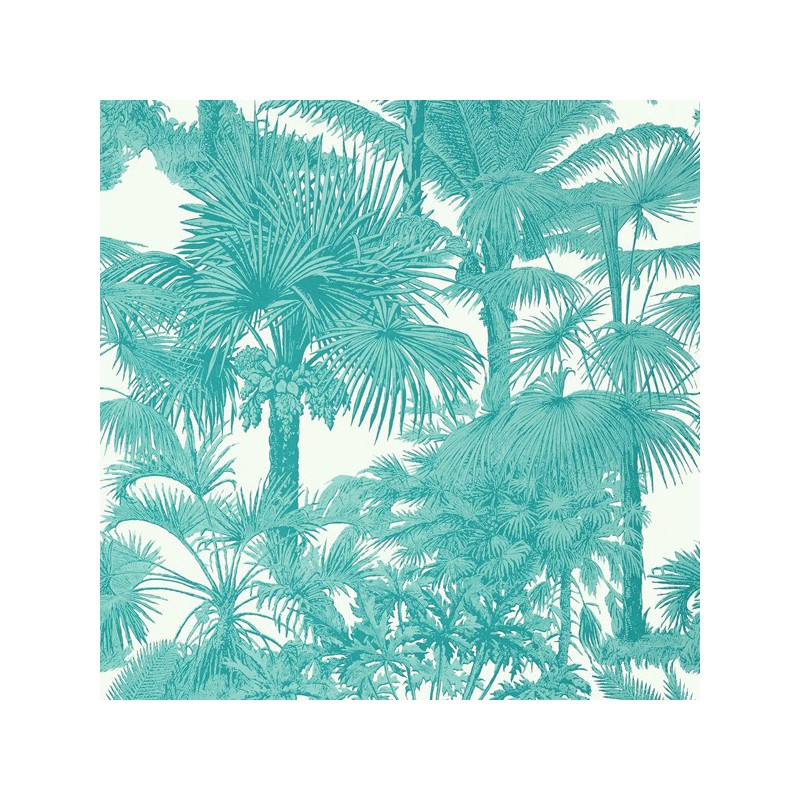 Papel de Parede Palm Botanical Turquoise