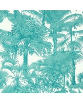 Papel de Parede Palm Botanical Turquoise