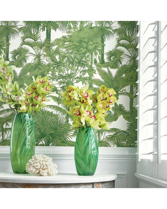 Wallpaper Palm Botanical emerald Green