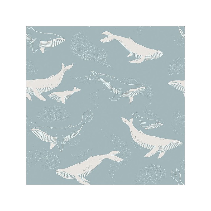 Papel de Parede Whales blue