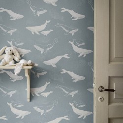 Papel de Parede Whales blue