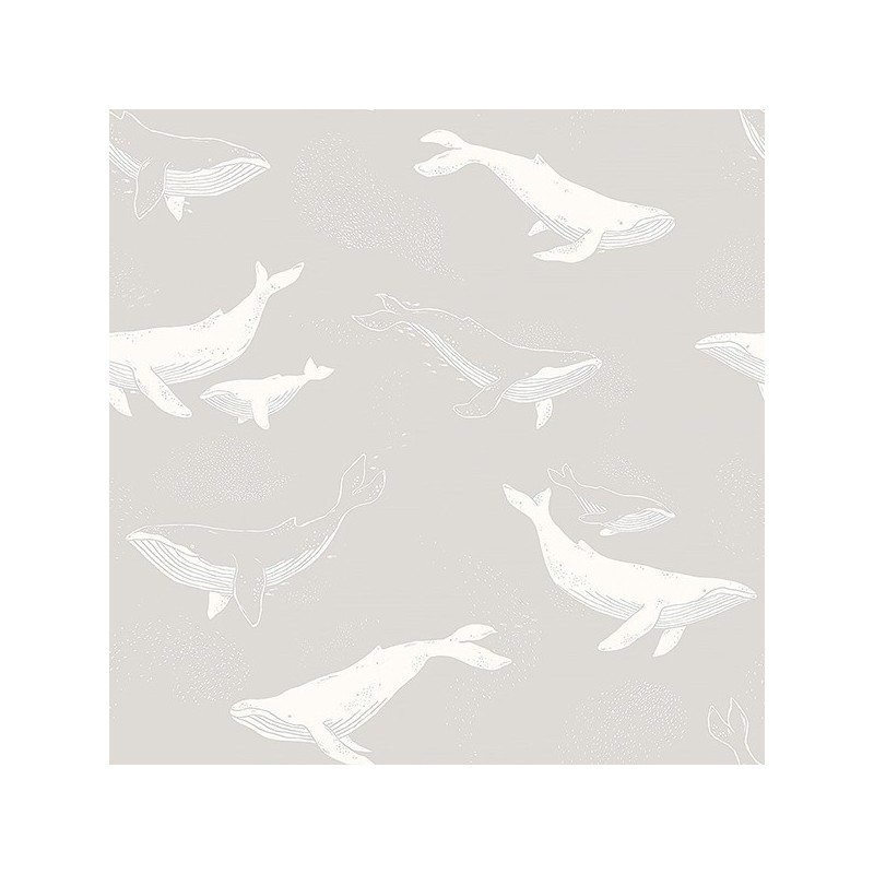 Papel de Parede Whales Grey