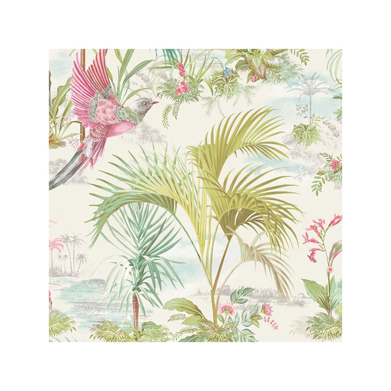 Papel de Parede Palm Scene White