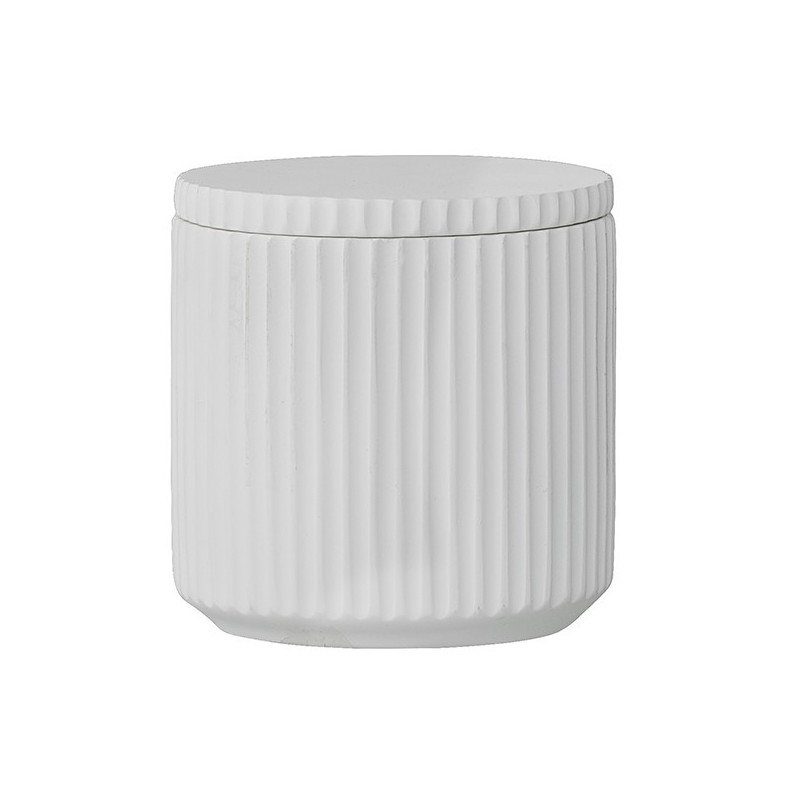 White Border Jar with lid