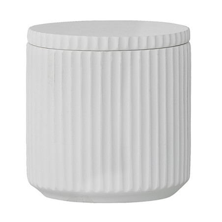 White Border Jar with lid