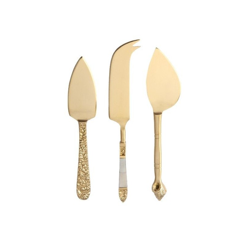 Set of 3 Golden Cheese Knives