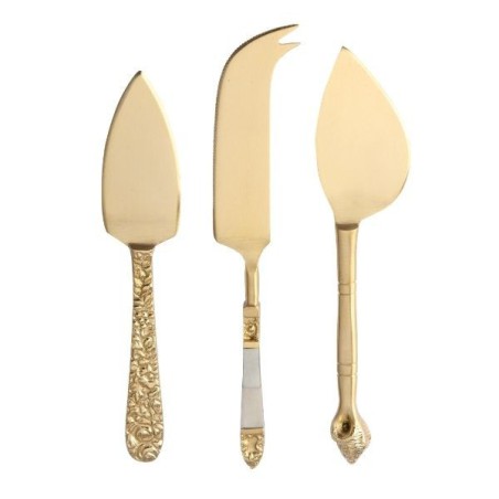 Set of 3 Golden Cheese Knives